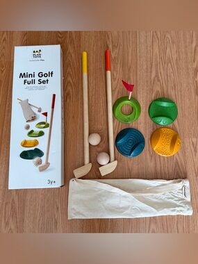 Plan Toys Mini Golf Set for Kids | Eco-Friendly Wooden Golf Game